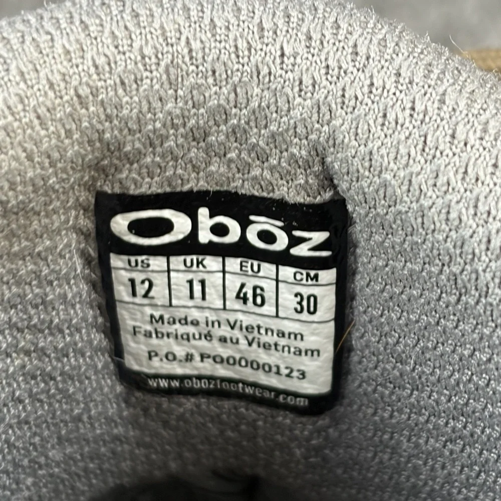 Oboz Cottonwood Low B-Dry Waterproof Hiking Shoes Men's Sz 12 Brown Leather